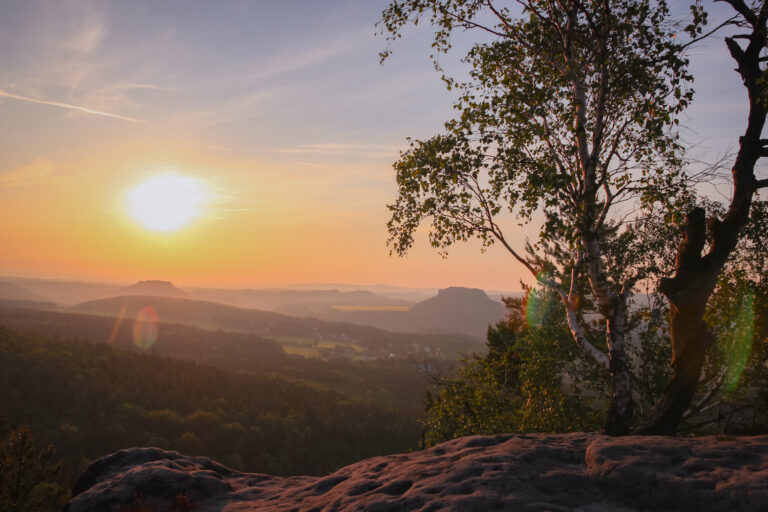 Sonnenuntergang_Papststein_Sächsische Schweiz_DieWeltgeniesser